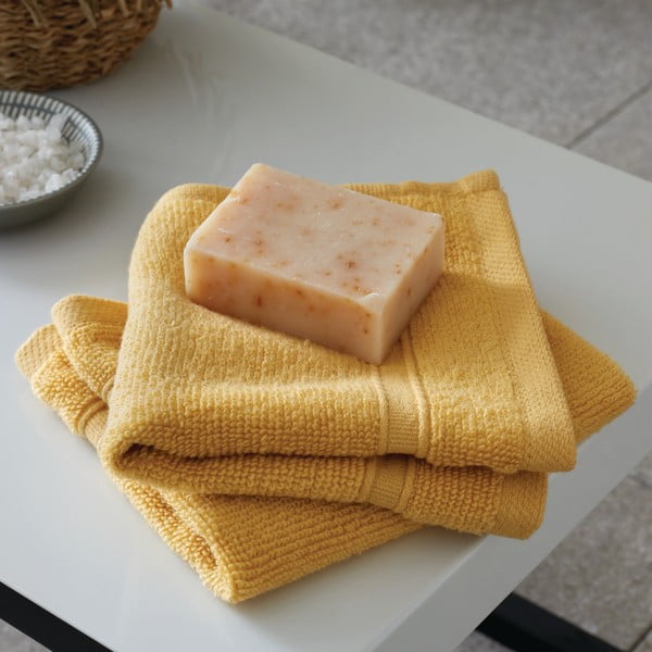 Žuti  pamučni ručnici u setu 2 kom od frotira 30x30 cm Zero Twist – Catherine Lansfield-image-1