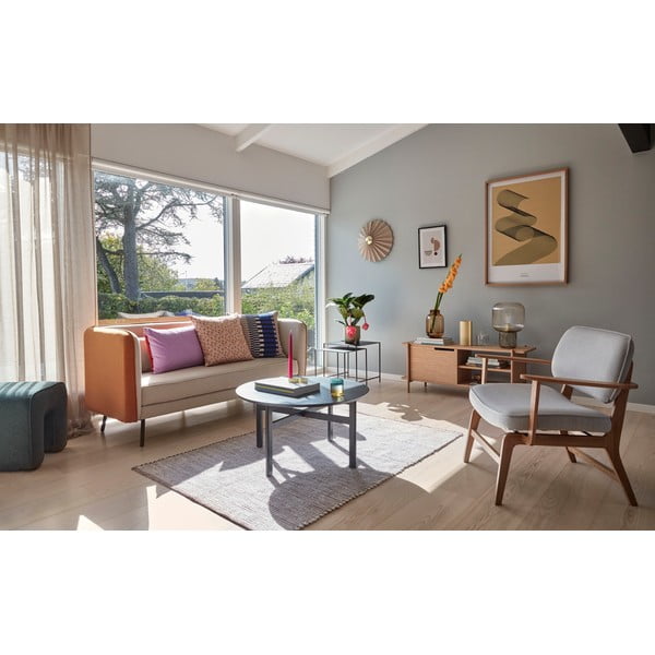 Siva fotelja sa hrastovom konstrukcijom Hübsch Haze-image-4