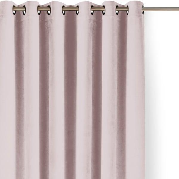 Svijetlo ružičasta zavjesa za djelomično zamračenje od samta 530x225 cm Velto – Filumi