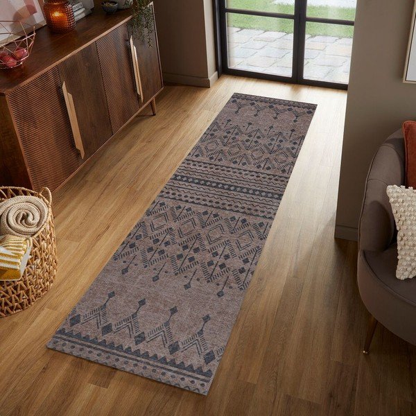Smeđa periva staza 57x230 cm MATCH NIKO JUTE LOOK – Flair Rugs-image-1