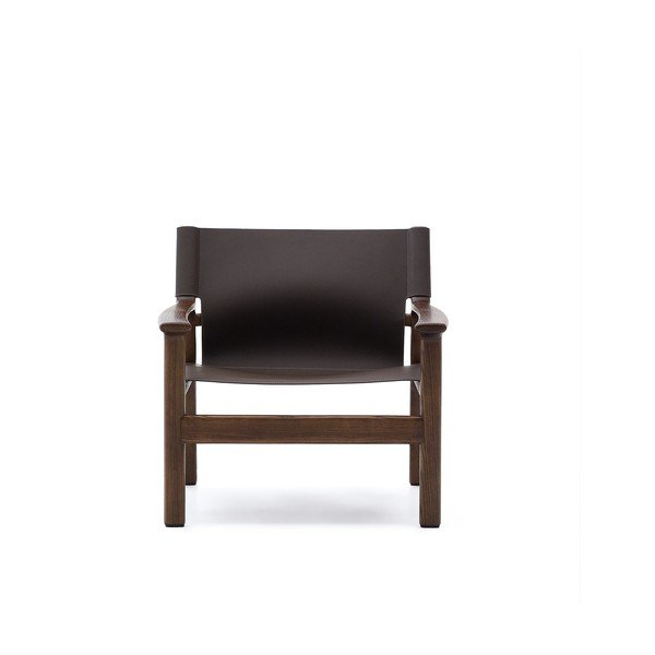 Tamno smeđa kožna fotelja Jan – Kave Home-image-2