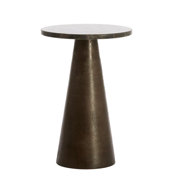 Okrugao pomoćni stol s mramornom pločom ø 29 cm Ynez – Light & Living