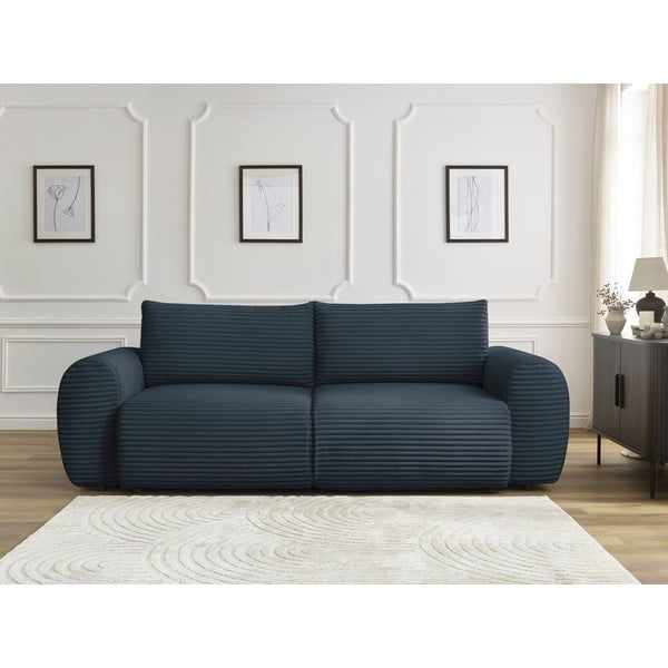 Tamno plava sklopiva sofa od samta 257 cm Lucien – Bobochic Paris-image-1