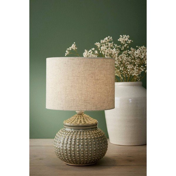 Siva/bež lanena stolna lampa (visina 39 cm) Niko – Ellos Home-image-1
