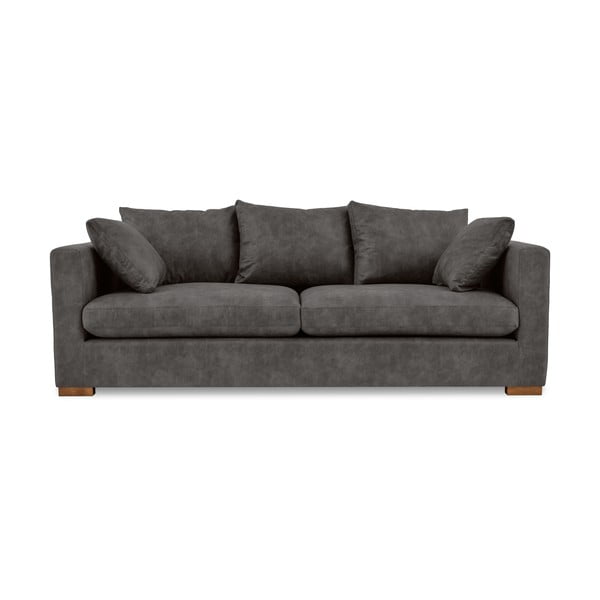 Antracitno siva sofa od imitacije kože 225 cm Hamburg – Scandic-image-1