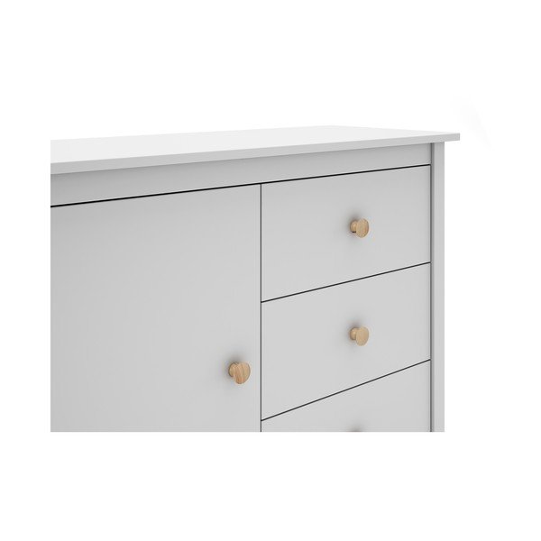 Bijela niska dječja komoda od borovine 90x80 cm Max - Marckeric-image-1