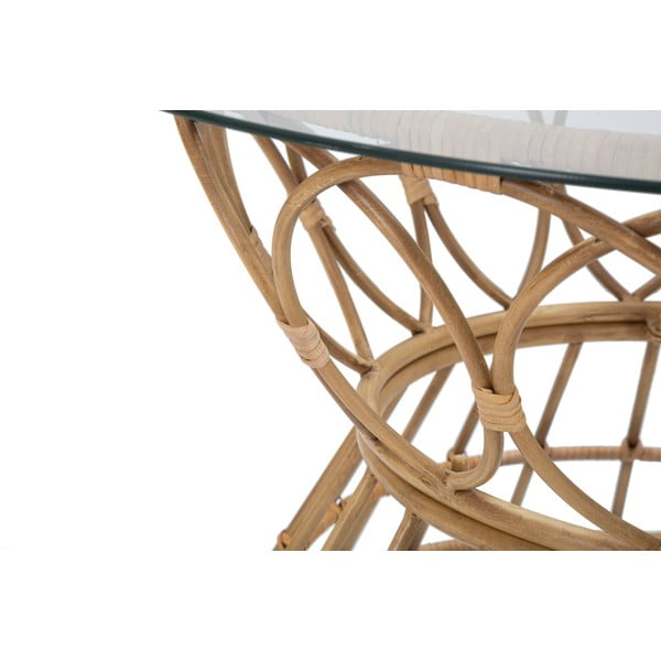 Okrugli stolić za kavu sa staklenom pločom u prirodnoj boji ø 75 cm Panama - Mauro Ferretti-image-4