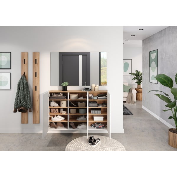 Bijeli viseći ormarić u dekoru hrasta 138x87x25 cm Libbiano – Germania-image-1