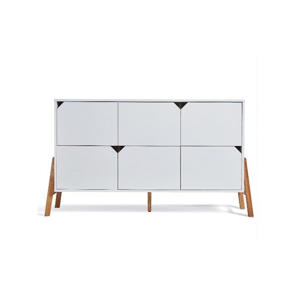 Bijela komoda s 6 ladica BELLAMY Lotta-image-1