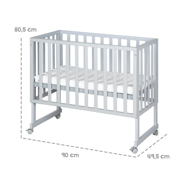 Sivi dječji krevet 90x45 cm – Roba-image-4