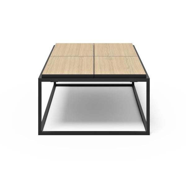 Crni/u prirodnoj boji stolić za kavu s pločom stola u dekoru hrasta 75x120 cm Douro – TemaHome-image-3