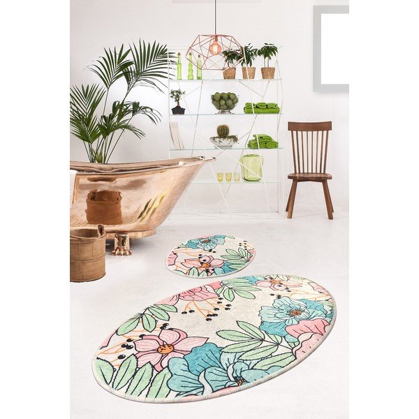 Set od 2 ovalne kupaonske prostirke Foutastic Pastel Bloom-image-1