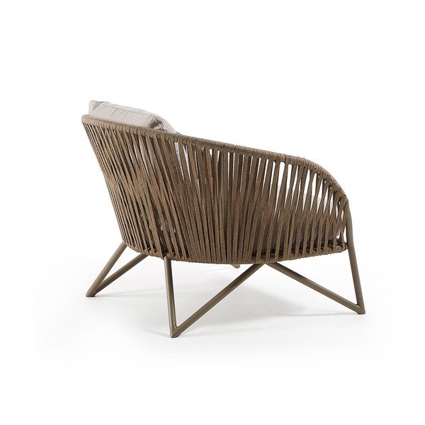 Svijetlo siva/smeđa metalna vrtna fotelja Branzie – Kave Home-image-3