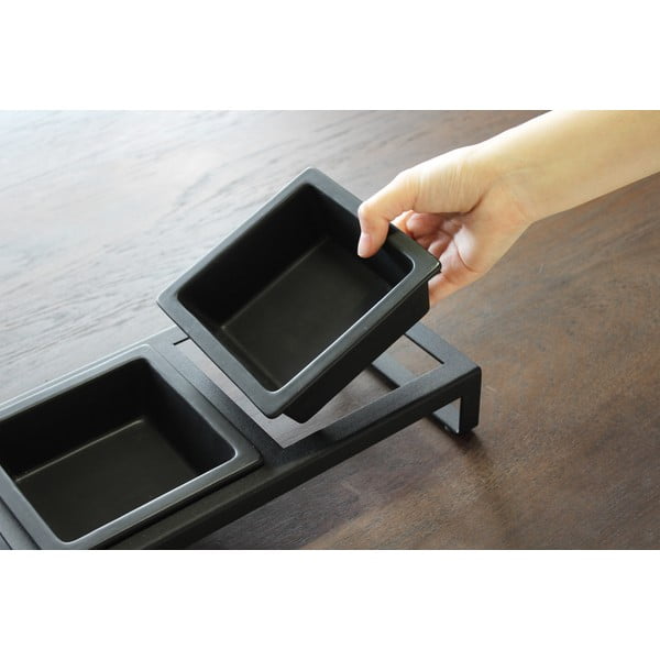 Set crnih zdjela za kućne ljubimce s postoljem Yamazaki Tower-image-1