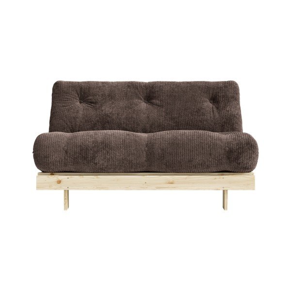 Tamno smeđa sklopiva sofa od samta 140 cm Roots – Karup-image-3