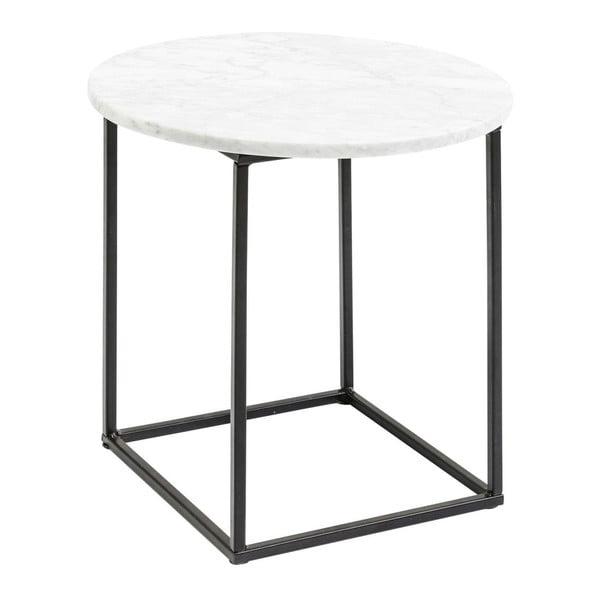 Bočni stolić od metalne konstrukcije s pločom od bijelog mramora Kare Design