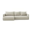 Krem sklopiva/s prostorom za odlaganje kutna garnitura (s lijevim kutom) Nanea – Makamii