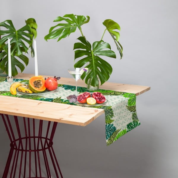 Set od 2 stolnjak staze s primjesom lana Madre Selva Jungle-image-1