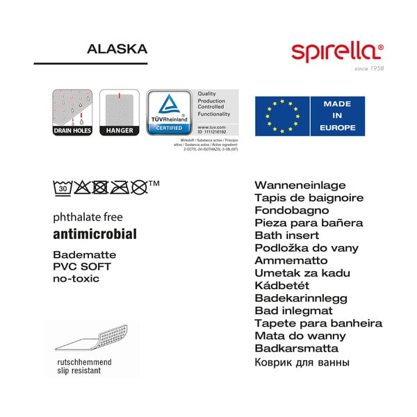 Protuklizna prostirka za kadu 36x71 cm Alaska – Spirella-image-2