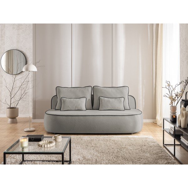 Crna/siva baršunasti sklopiva/s prostorom za odlaganje sofa 210 cm Saga – Ropez-image-3