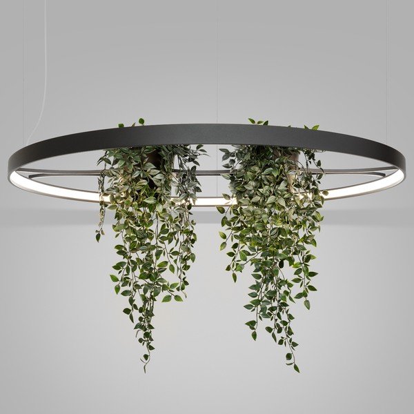 Crna LED viseća svjetiljka aluminijska ø 110 cm RIO – Thoro-image-4