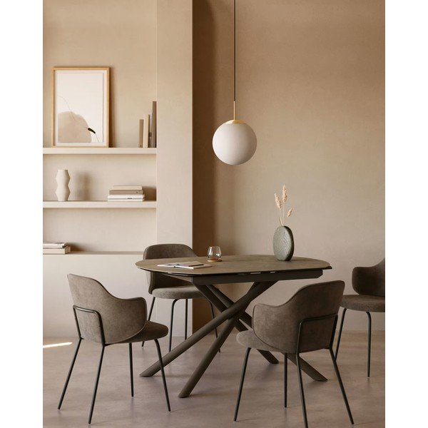 Smeđe podstavljene blagovaonske stolice u setu 2 kom Yunia – Kave Home-image-1