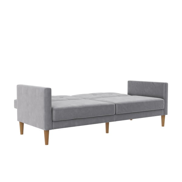 Svijetlo siva baršunasti sklopiva sofa 207 cm Lilly – Støraa-image-3