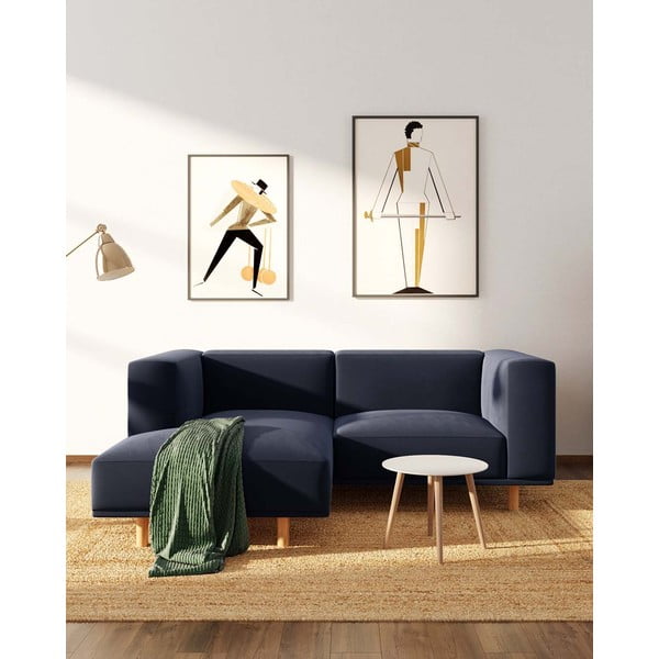 Tamno plava baršunasta kutna garnitura (s lijevim kutom) Kukumo – Ame Yens-image-3