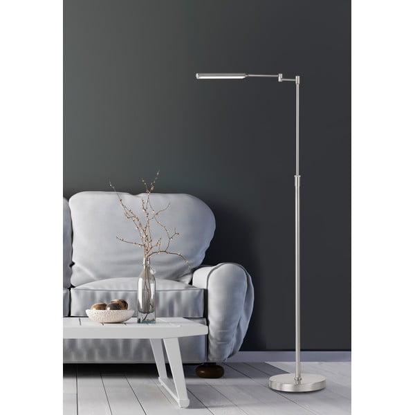 LED stojeća svjetiljka u srebrnoj boji s metalnim sjenilom (visina 130 cm) Nami – Fischer & Honsel-image-1