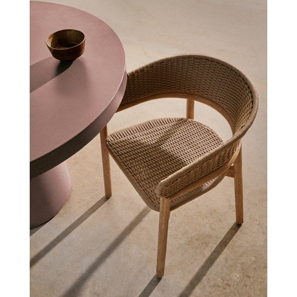 Vrtna stolica od masivnog drveta u prirodnoj boji Arinella – Kave Home-image-1