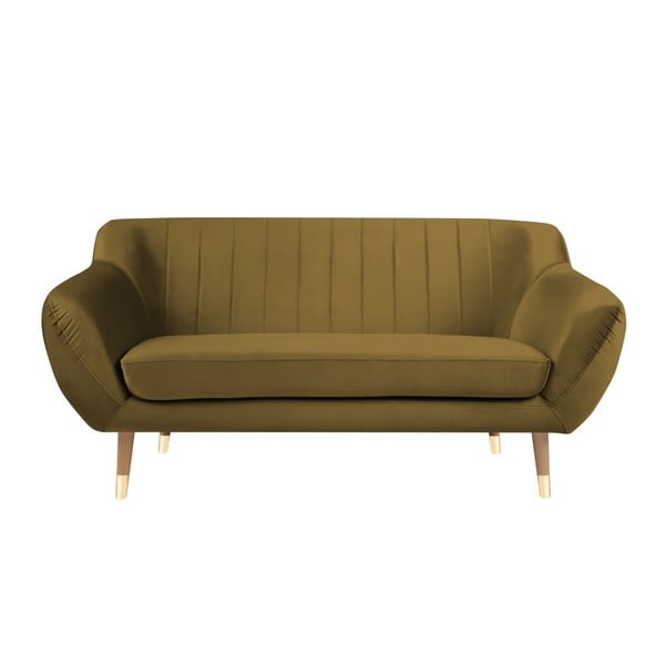 Sofa od baršuna u zlatnoj boji Mazzini Sofas Benito, 158 cm