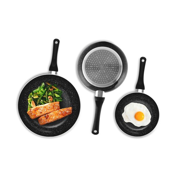 Set od 3 crne tave InnovaGoods Stone-image-2