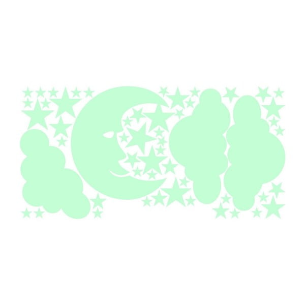 Svjetleće zidne samoljepljive naljepnice Ambiance Moon and Clouds-image-1