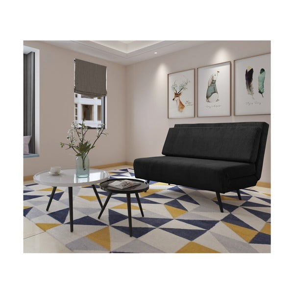 Antracitno siva sklopiva sofa od samta 140 cm Mallory – Støraa-image-3