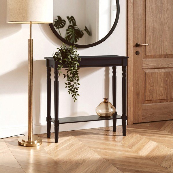 Crni pomoćni stol od masivnog bora 30x80 cm Heritage – Premier Housewares-image-3