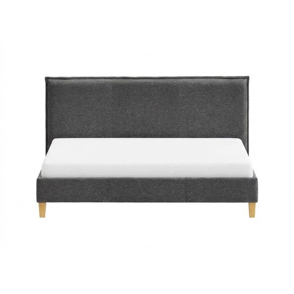 Tamno sivi tapecirani bračni krevet s podnicom 160x200 cm Tina – Ropez-image-2