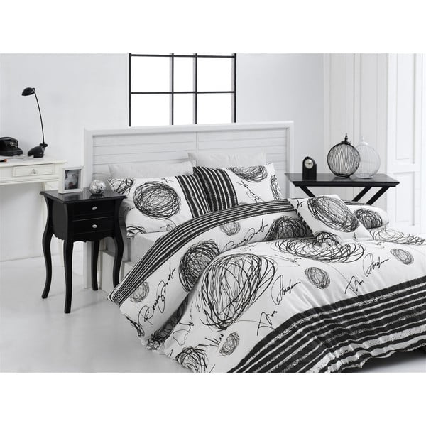 Posteljina i posteljina za bračni krevet Nazenin Home Blacky, 200 x 220 cm