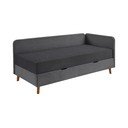 Tamno sivi tapecirani krevet s prostorom za pohranu 90x200 cm Cabana – Meise Möbel