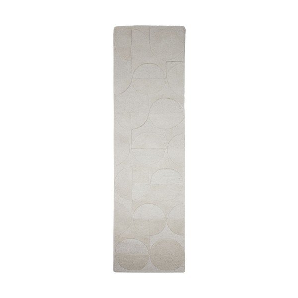 Ručno rađena vunena staza boje slonovače 60x230 cm Gigi – Flair Rugs