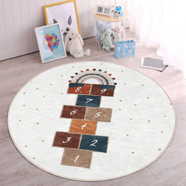 Krem dječji tepih ø 120 cm Comfort – Mila Home-image-3