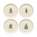 Krem desertni tanjuri u setu 4 kom s božićnim motivom od kamenine ø 22 cm Pacifica Christmas Tree – Casafina
