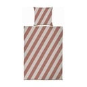 Ciglasta/bež posteljina za krevet za jednu osobu od pamučnog satena 140x200 cm Diagonal – Mette Ditmer Denmark