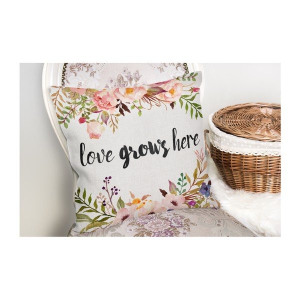 Pamučna ukrasna jastučnica Minimalist Cushion Covers Love Grows Here, 45 x 45 cm-image-2