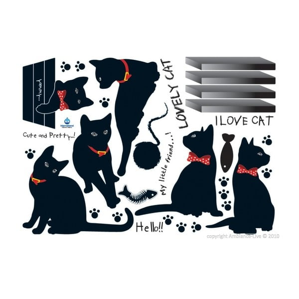 Set zidnih naljepnica Ambiance Cats with Bowties-image-2