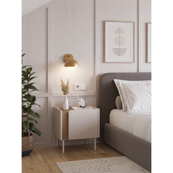 Krem/u prirodnoj boji noćni ormarić u dekoru hrasta Lucile – Marckeric-image-1