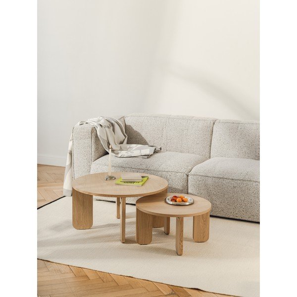 Okrugao stolić za kavu s pločom stola u dekoru hrasta u prirodnoj boji ø 55 cm Kuvu – noo.ma-image-4