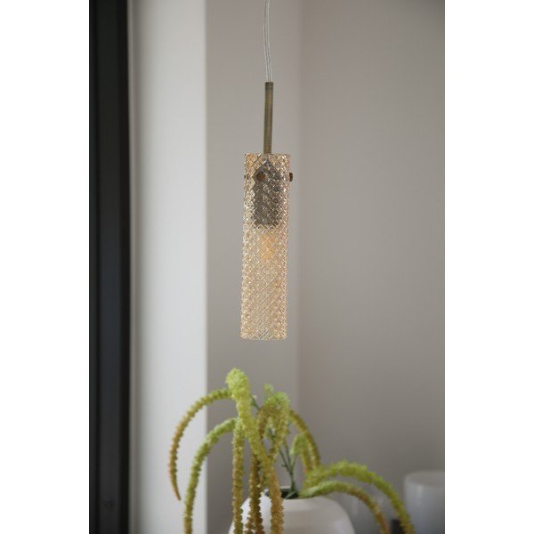 Mjedena/jantarna staklena viseća svjetiljka ø5x27,5 cm Vibia – Markslöjd-image-1