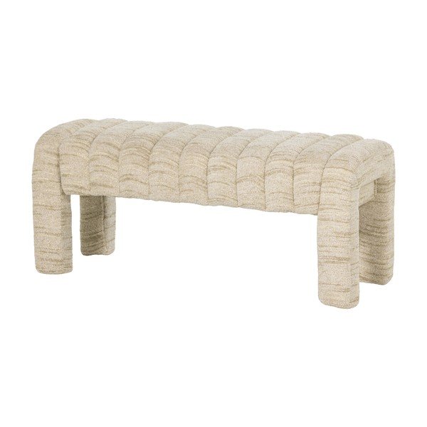 Bež podstavljena klupa od bouclé tkanine Frex – WOOOD-image-2