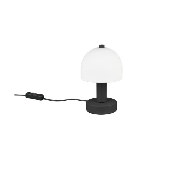Crno-bijela stolna lampa sa staklenim sjenilom (visina 19 cm) Glenn – Reality-image-3