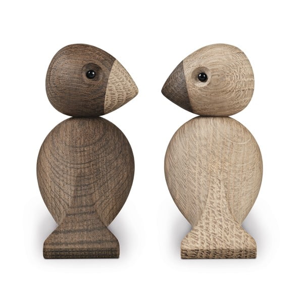 Set od 2 kipića od punog hrasta Kay Bojesen Danska Lovebirds-image-3